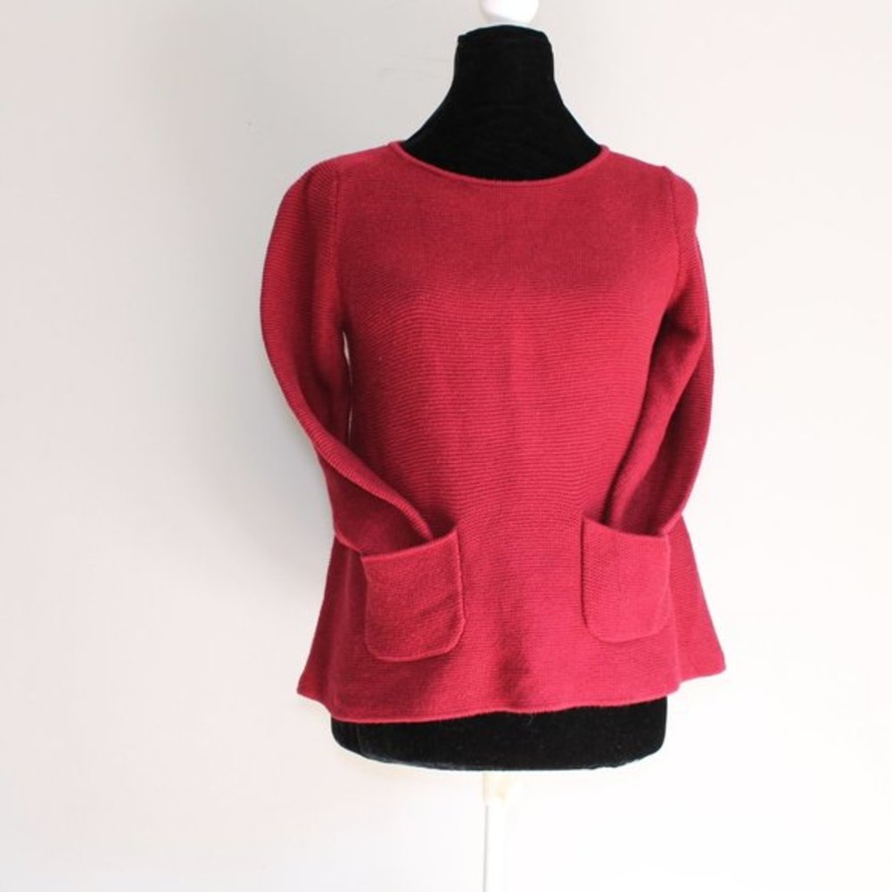 Loft Maroon Red Knit Long sleeve Sweater Sz XS - Picture 2 of 7